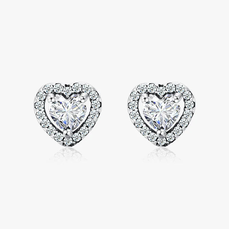 Sterling Silver Heart Stud Earrings