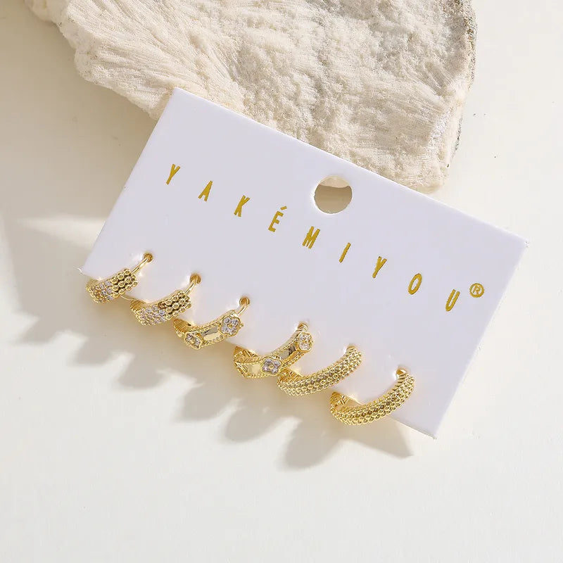 14K Gold Plated Ear Hoops 3 Pack