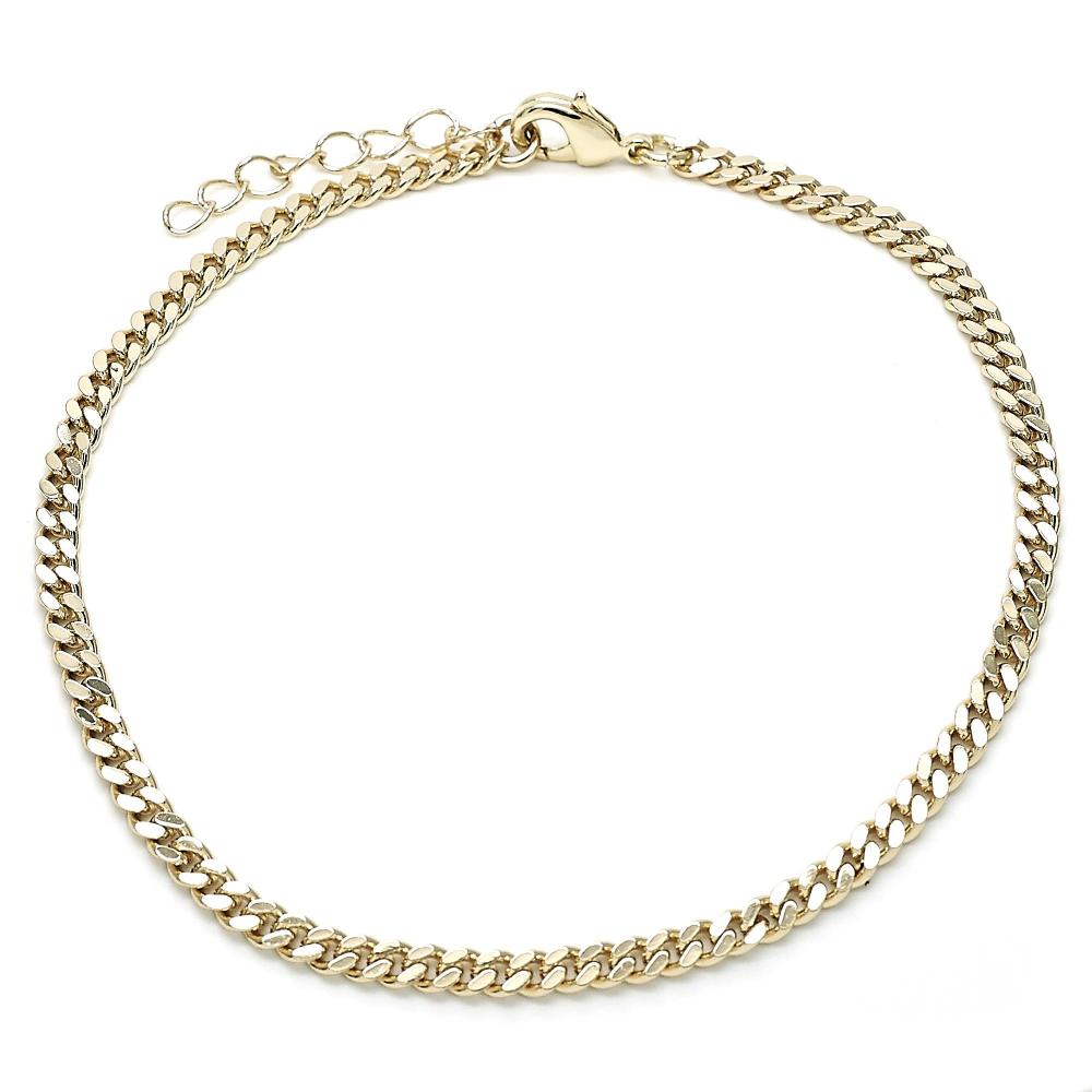 Gold Layered Cuban Anklet Design