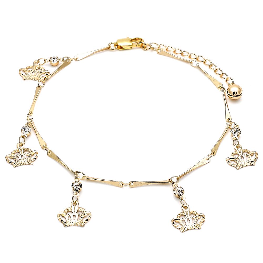 Crown Design Gold Plated Anklet