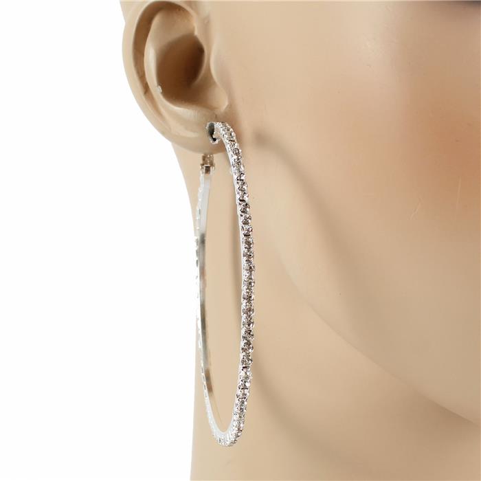 70MM Rhinestone Hoops