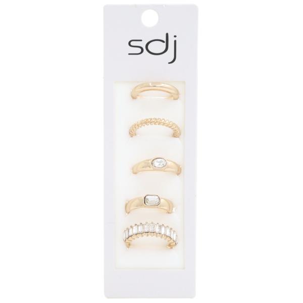 Sodajo Rhinestone Metal Assorted Ring Set