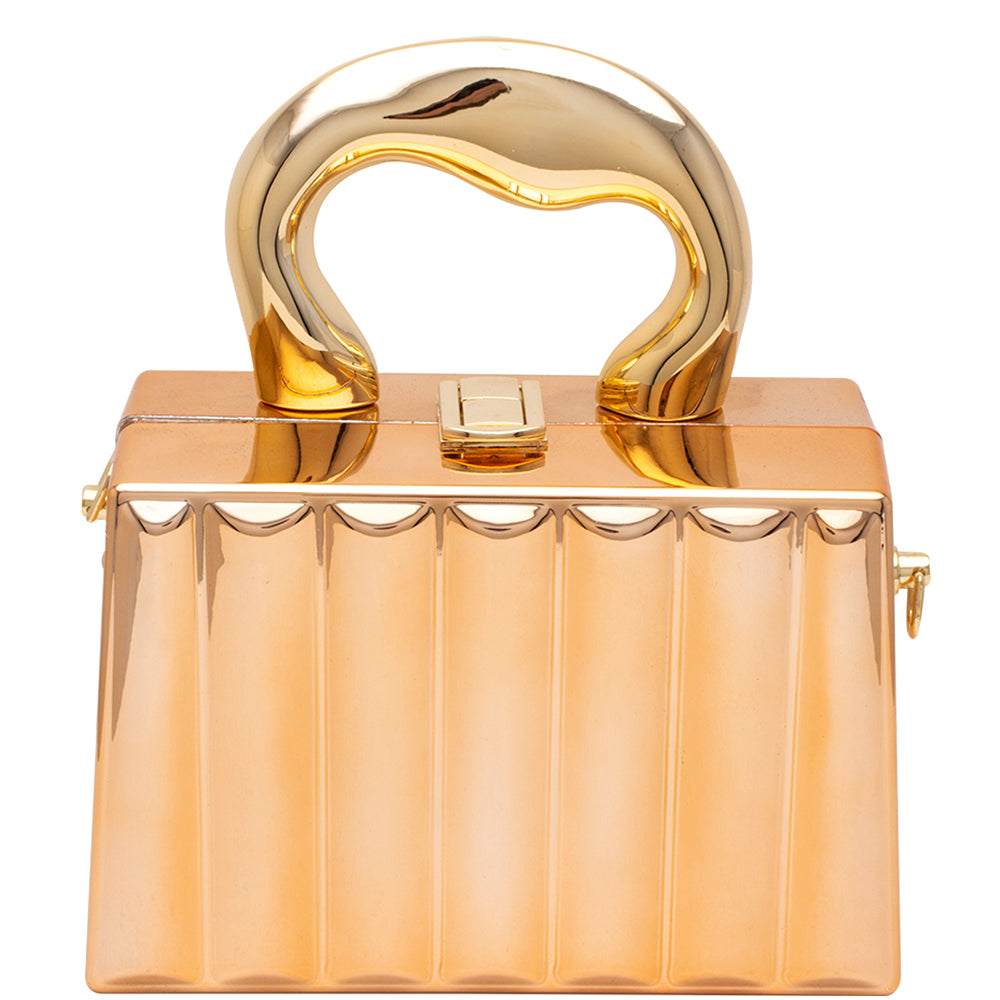 Metallic Handle Evening Bag