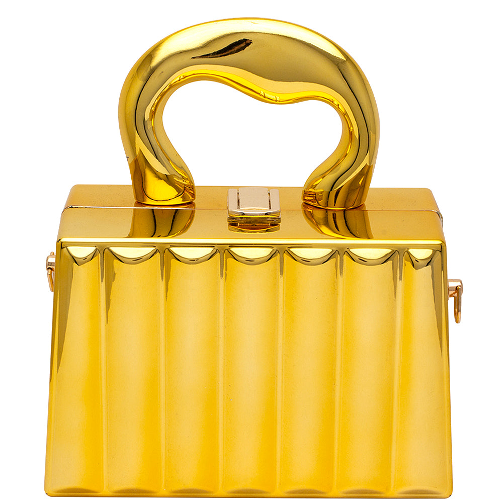 Metallic Handle Evening Bag