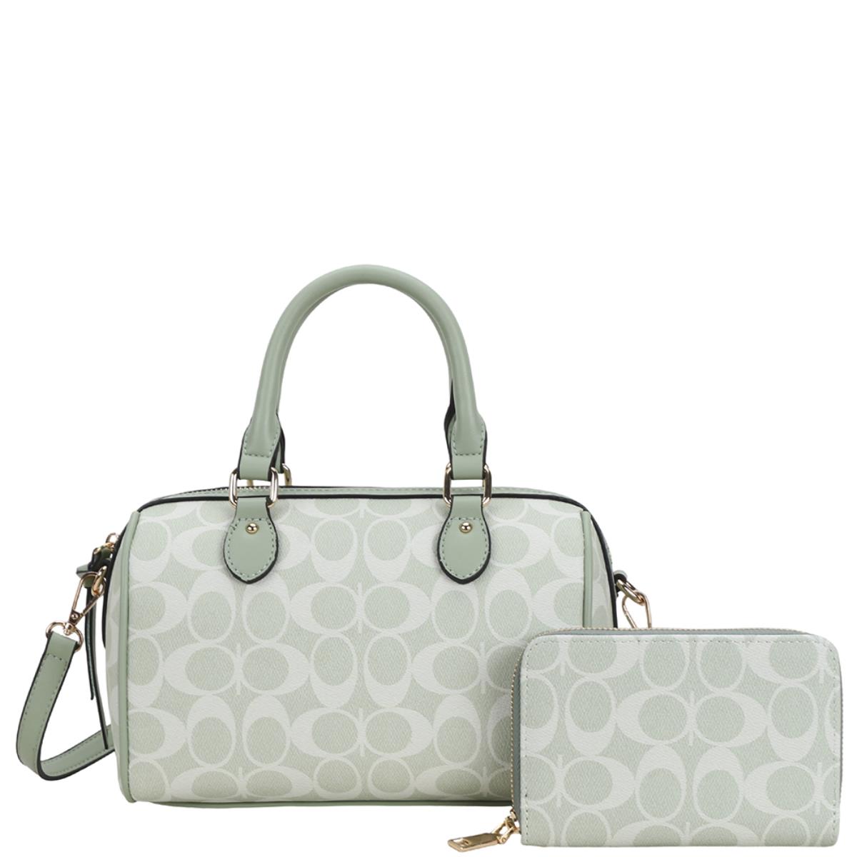 2In1 Oval Print Monogram Satchel Bag