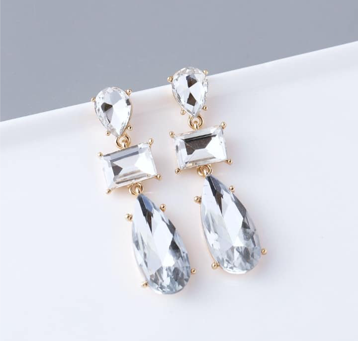 Liz Crystal Tear Drop Earrings