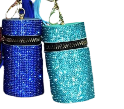 Rhinestone pouch keychain