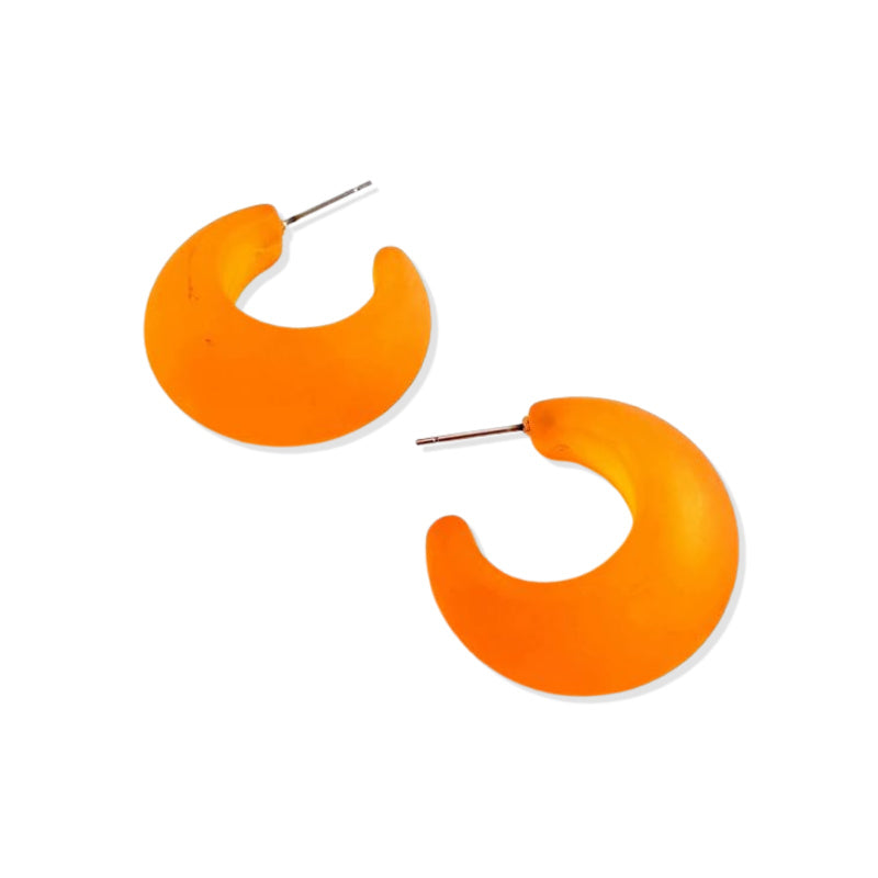 Lucite Orange Hoops