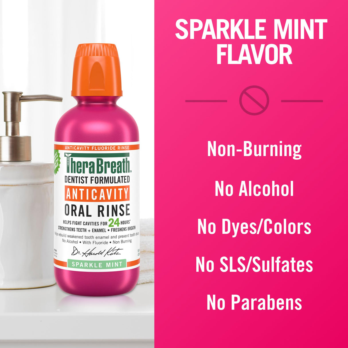 TheraBreath Sparkle Mint Anti Cavity Oral Rinse