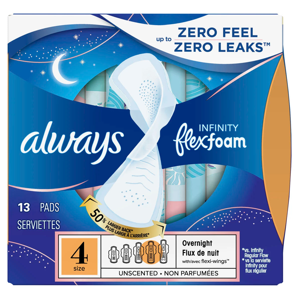 Always Infinity Flex Foam Pads (13ct) Size 4