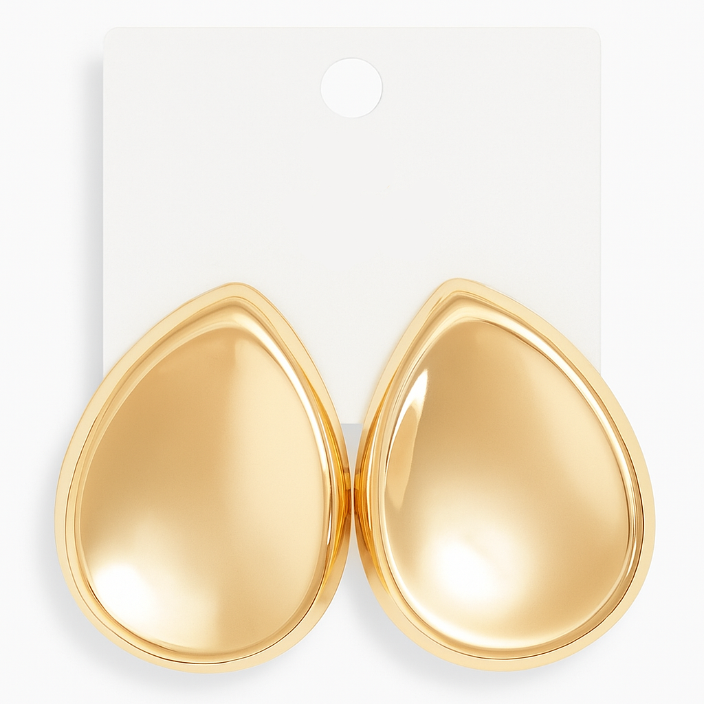 Chic Gold Oval Earrings