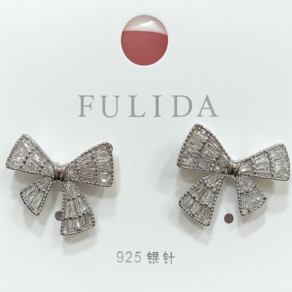 Minnie Silver Bows Earrings