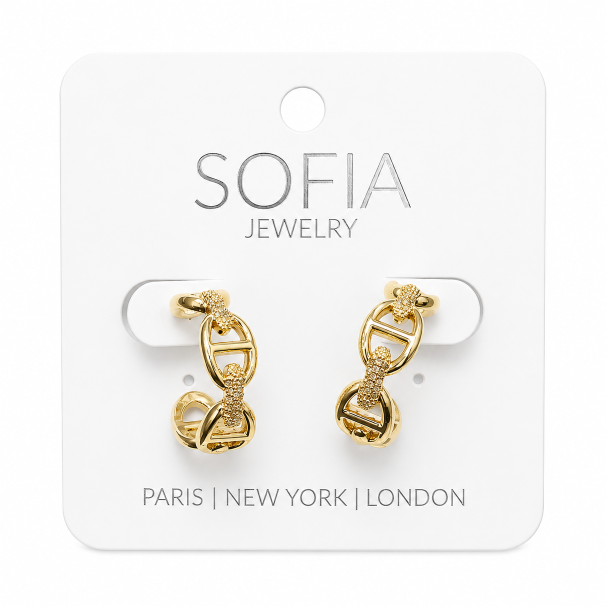 Gold Link Mini Hoops