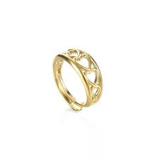 Single Row Horizontal Love Heart Ring