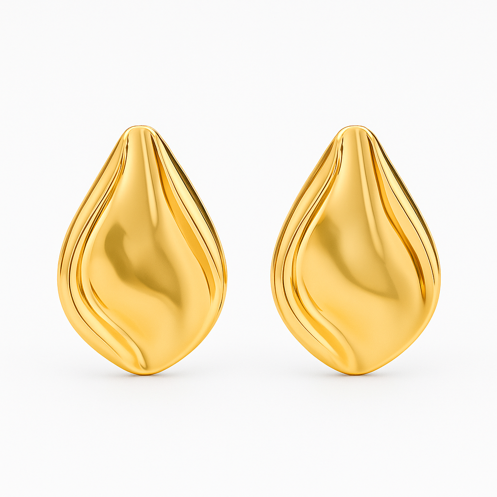 Bold Teardrop Wave Earrings