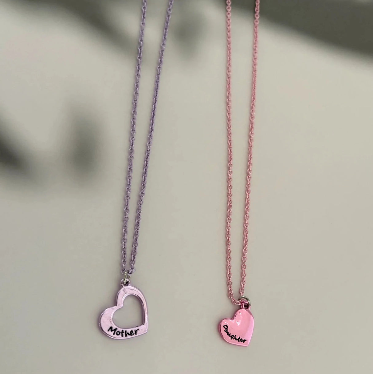 Matching Mother & Daughter Heart Necklace Set