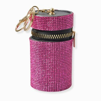 Rhinestone pouch keychain