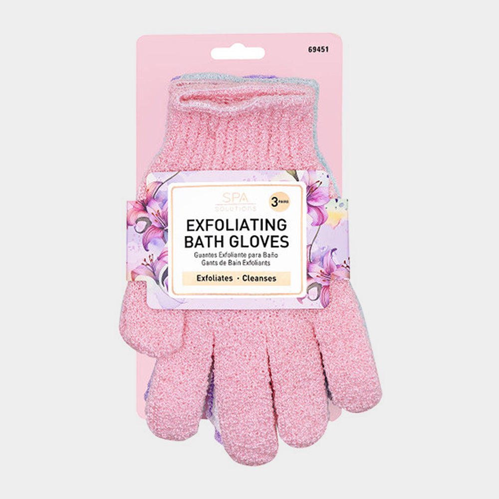 3pcs Exfoliating Bath Gloves