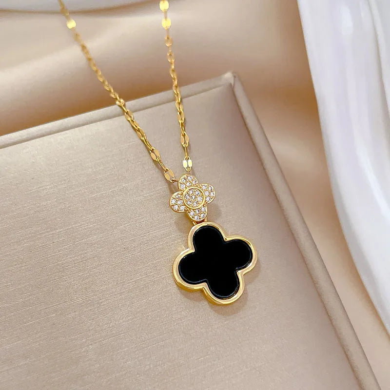Titanium Steel Clover Necklace
