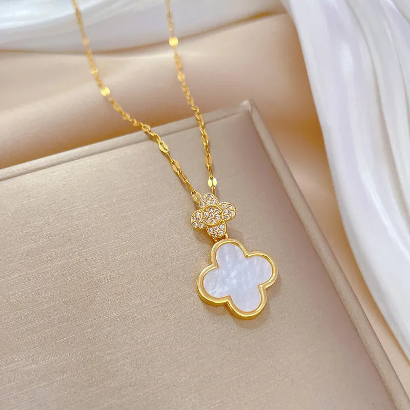 Titanium Steel Clover Necklace