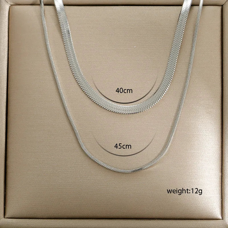 304 Stainless Steel Double Layer Necklaces