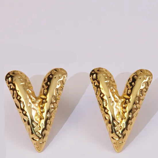 Myra Gold Heart Earrings