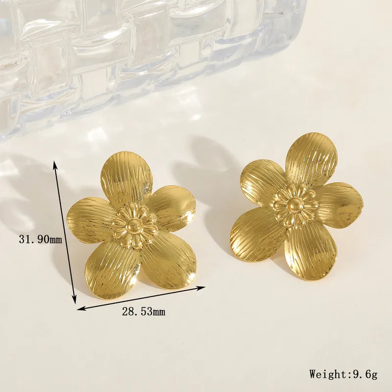 Daisy Alloy Gold Earrings