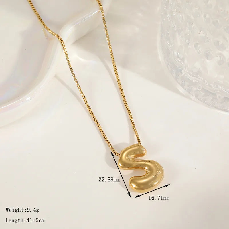 Gold Blown Inital Necklace