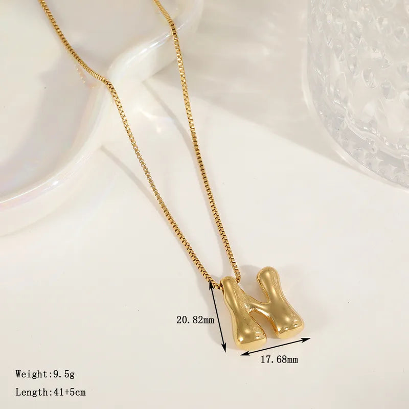 Gold Blown Inital Necklace