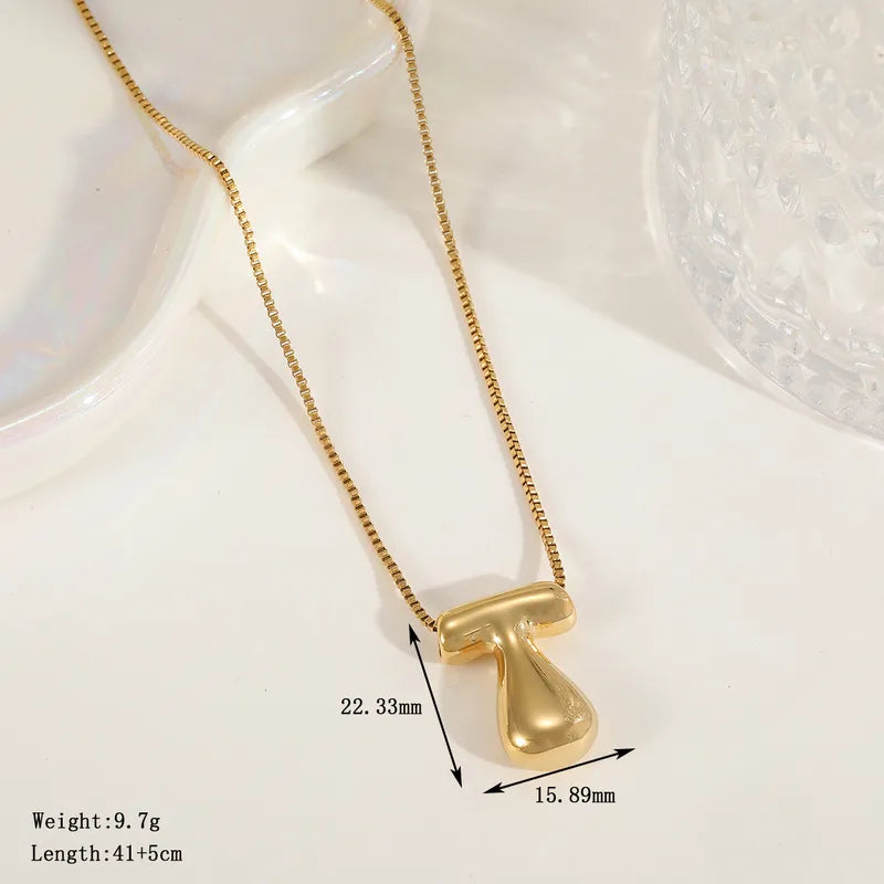 Gold Blown Inital Necklace