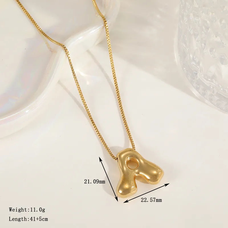 Gold Blown Inital Necklace