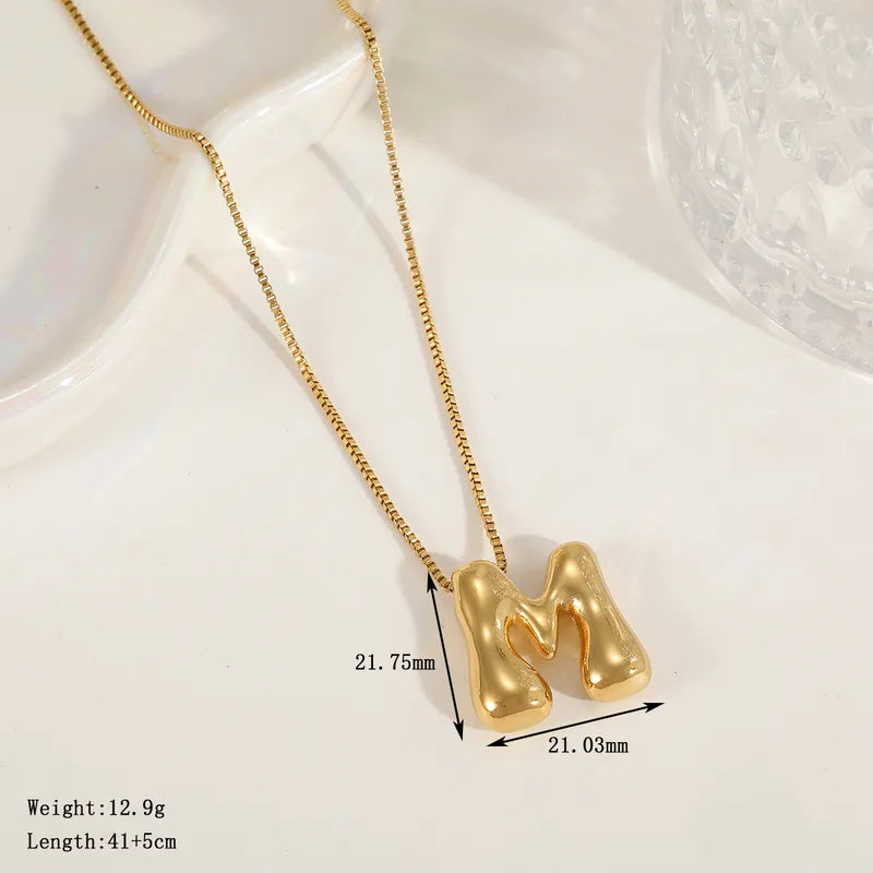 Gold Blown Inital Necklace