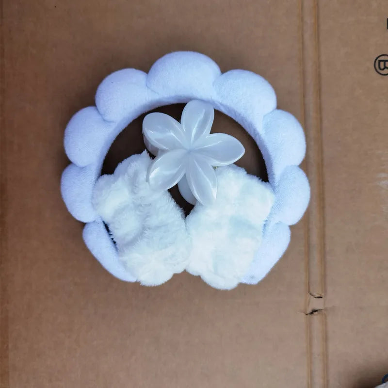 Plumeria Spa Head Band & Claw Clip Set