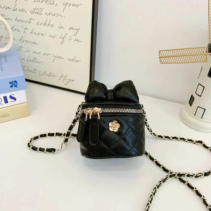 Angel Quilted Bow Crossbody