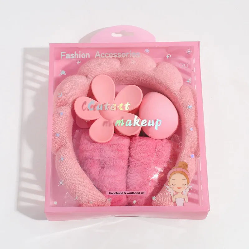 Plumeria Spa Head Band & Claw Clip Set