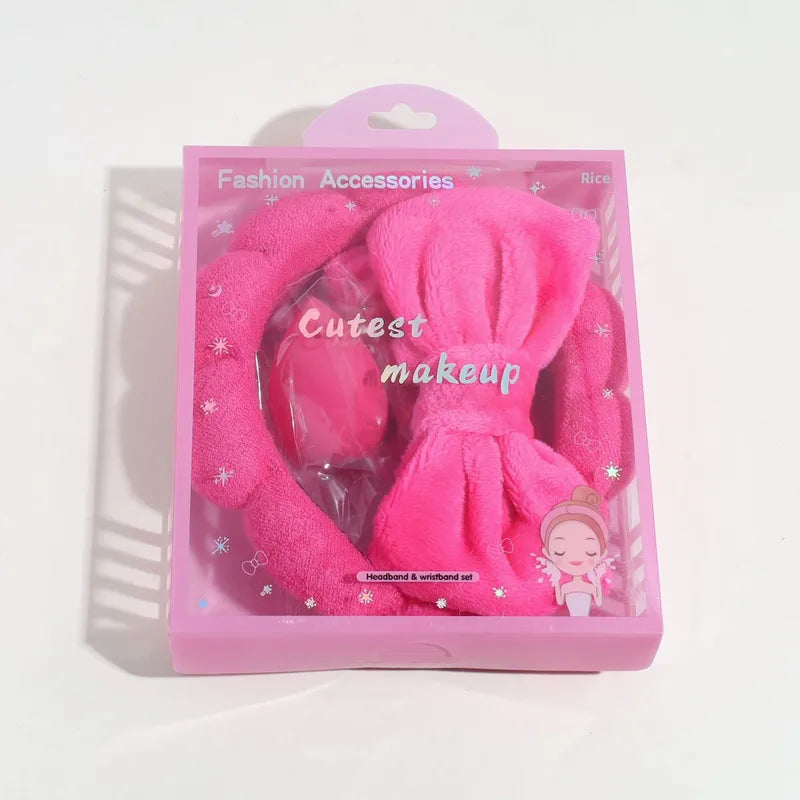 Plumeria Spa Head Band & Claw Clip Set