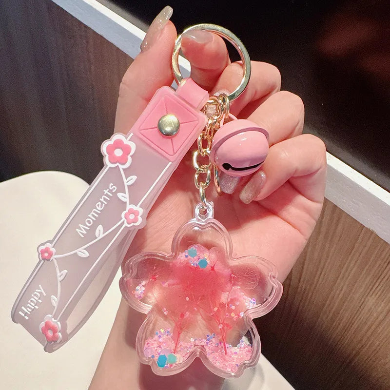 Sakura Water Flower Keychain
