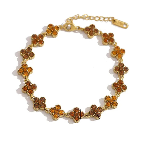 Four Leaf Clover Rhinestone Bracelet
