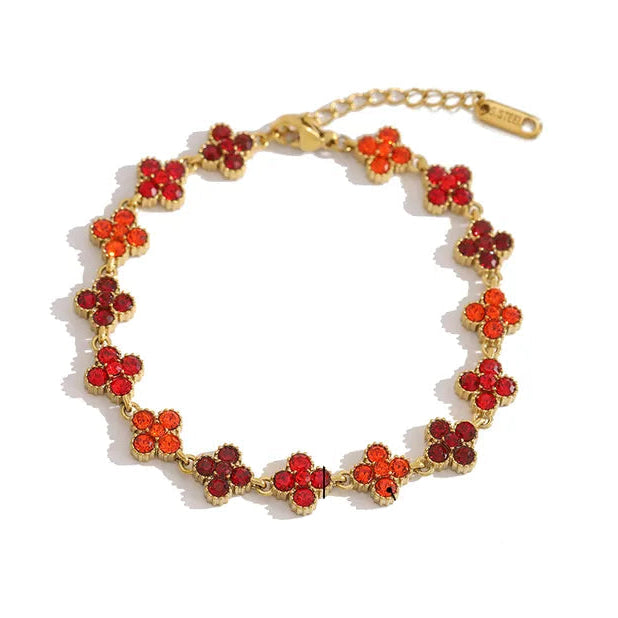 Four Leaf Clover Rhinestone Bracelet