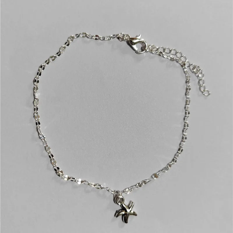 Silver Starfish Fashion Anklet