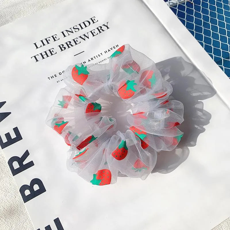 Strawberry Hair Scrunchies