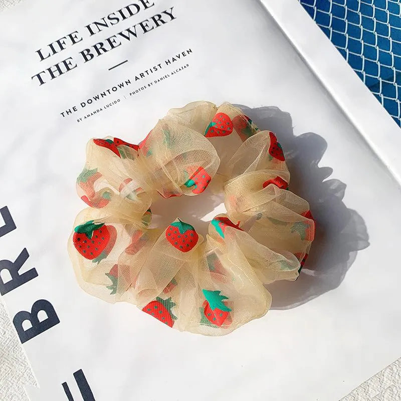 Strawberry Hair Scrunchies