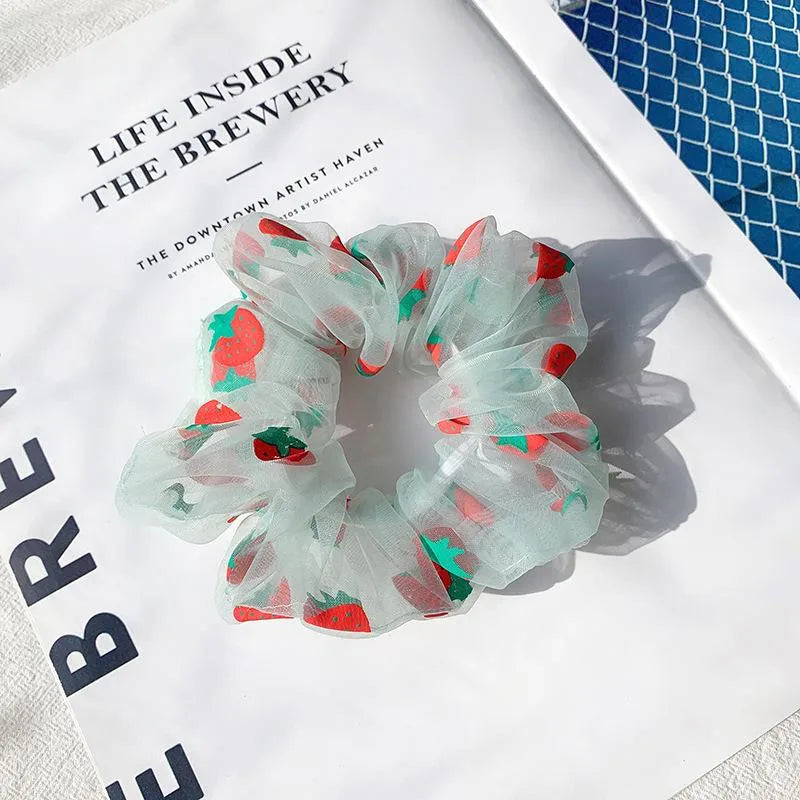 Strawberry Hair Scrunchies
