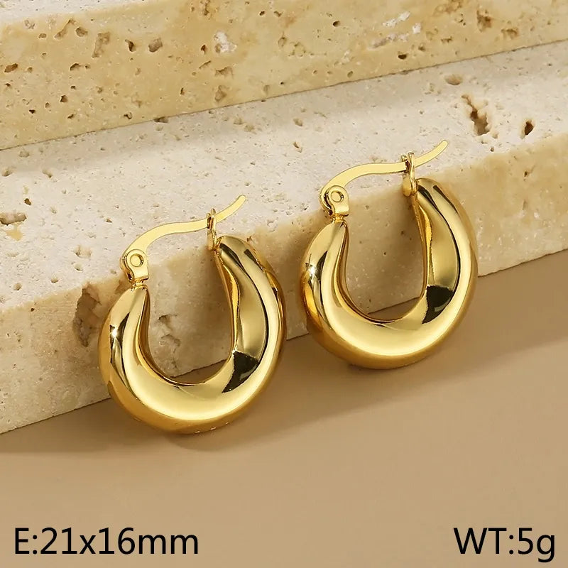 Nessa Oval Gold Hoops