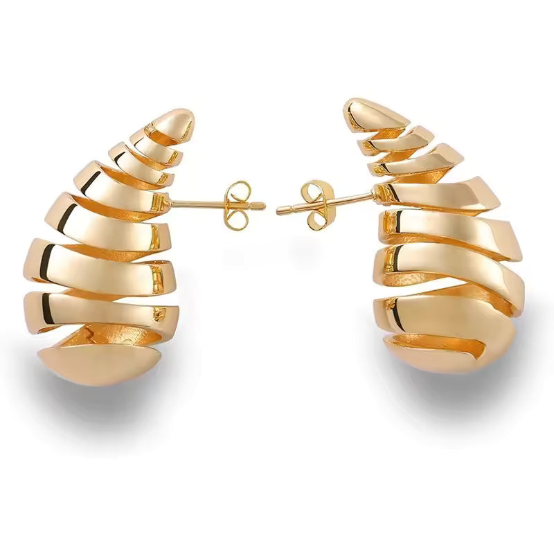 Spiral Rain Drop Earrings