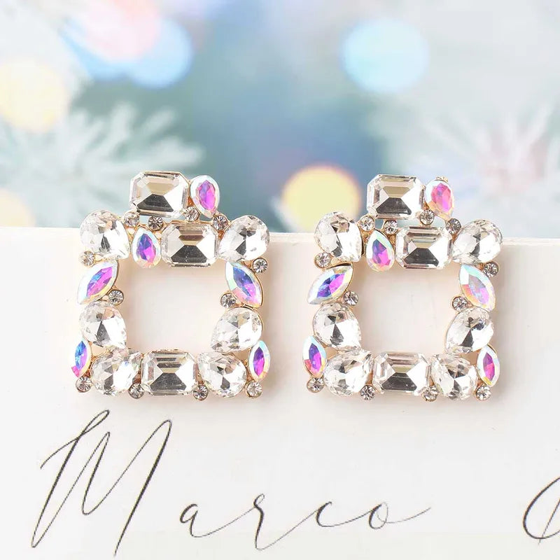 Bohemian Square Gem Earrings