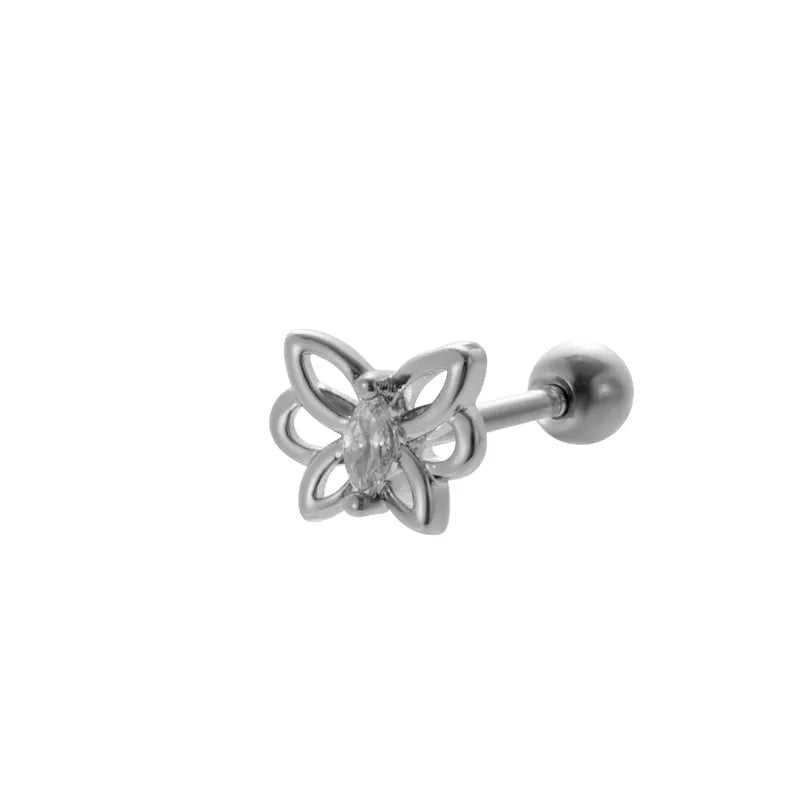 Butterfly Earring Studs - Silver