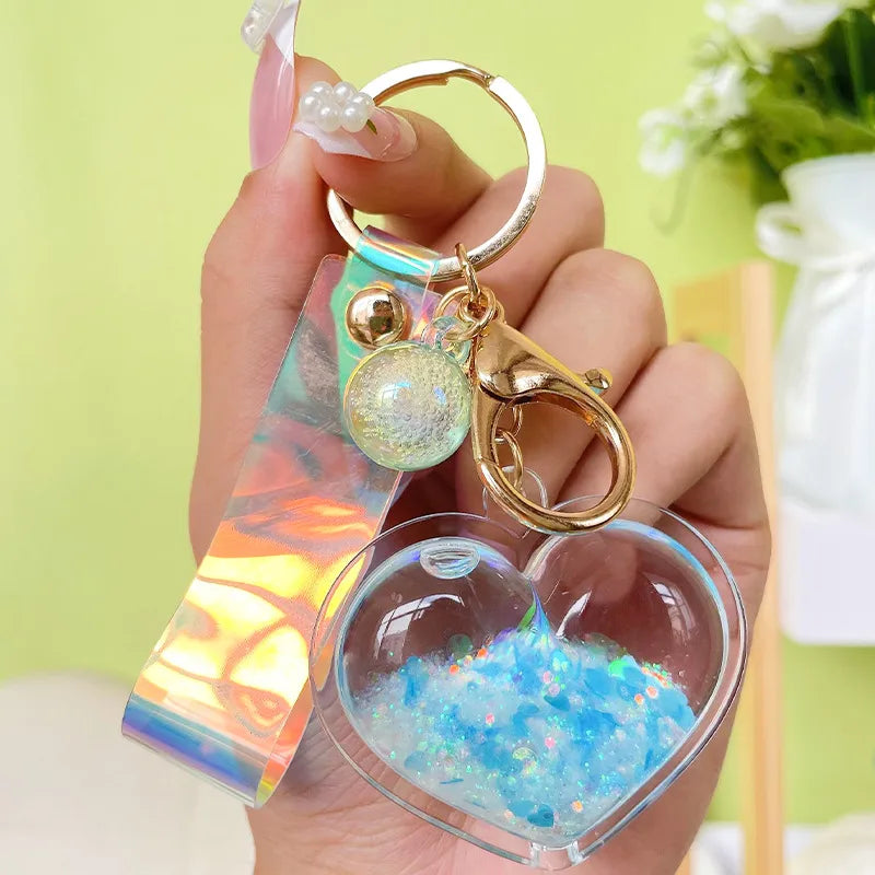 Sequin Heart Keychain