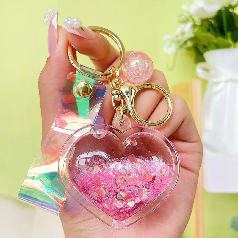 Sequin Heart Keychain