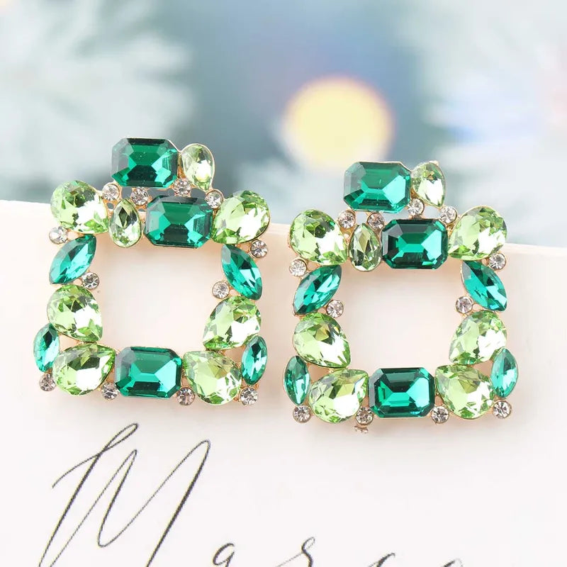 Bohemian Square Gem Earrings